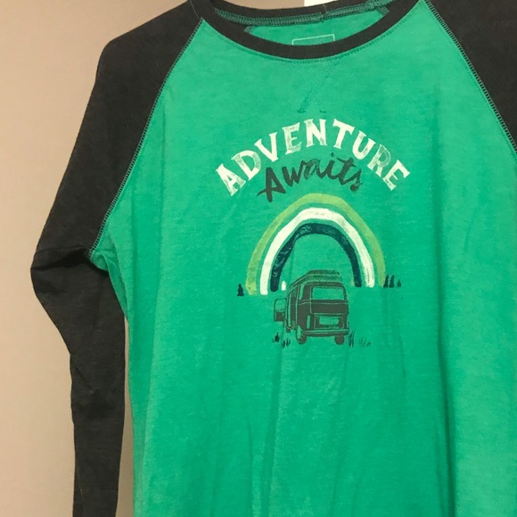 The North Face Tops - Green “ Adventure awaits” North face baseball tee!